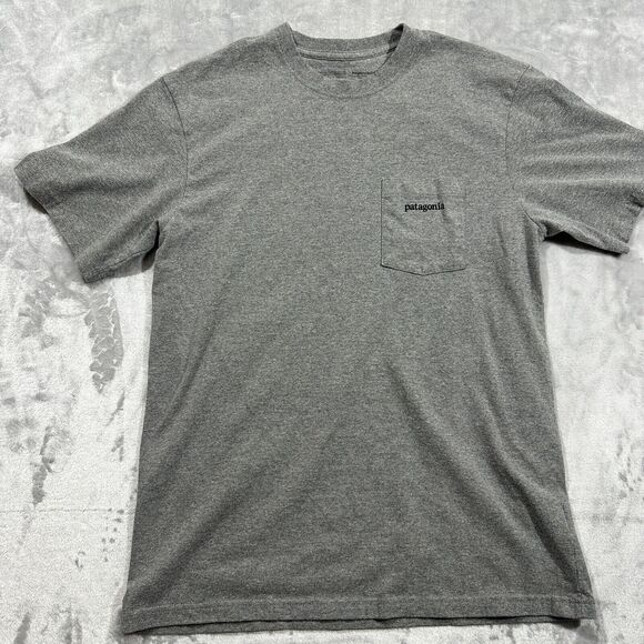 PATAGONIA Regular Fit CAMP HIKE CLIMB OUTDOOR POCKET T SHIRT Mens S Gray - Picture 2 of 8